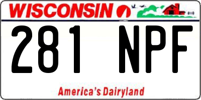 WI license plate 281NPF