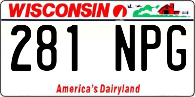 WI license plate 281NPG