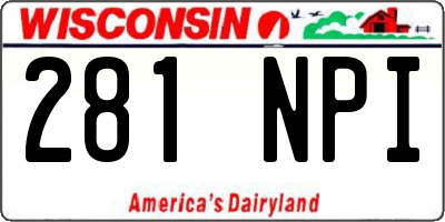 WI license plate 281NPI