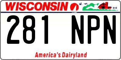 WI license plate 281NPN