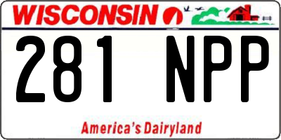 WI license plate 281NPP