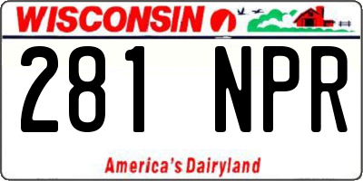 WI license plate 281NPR
