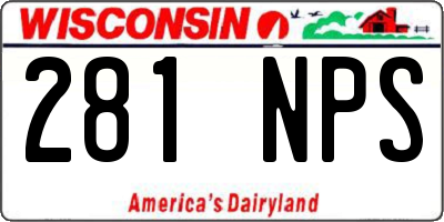 WI license plate 281NPS