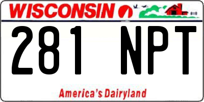 WI license plate 281NPT