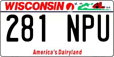 WI license plate 281NPU