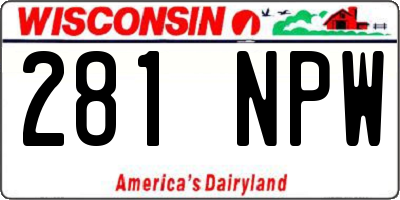 WI license plate 281NPW
