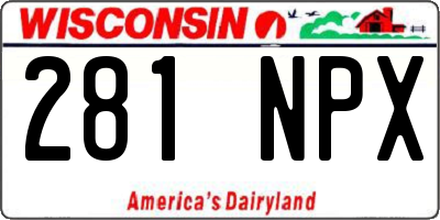 WI license plate 281NPX