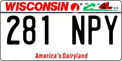 WI license plate 281NPY