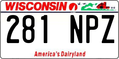 WI license plate 281NPZ