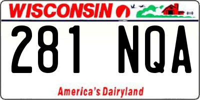 WI license plate 281NQA