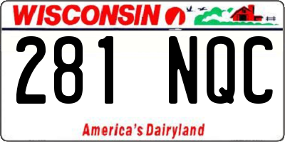 WI license plate 281NQC