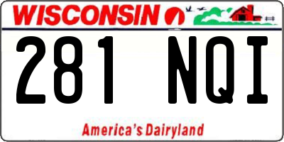 WI license plate 281NQI