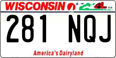 WI license plate 281NQJ