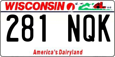 WI license plate 281NQK
