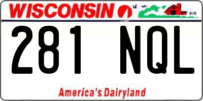 WI license plate 281NQL