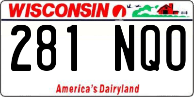 WI license plate 281NQO