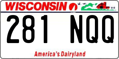 WI license plate 281NQQ