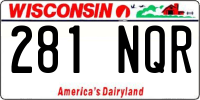 WI license plate 281NQR