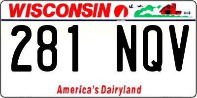 WI license plate 281NQV