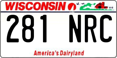 WI license plate 281NRC