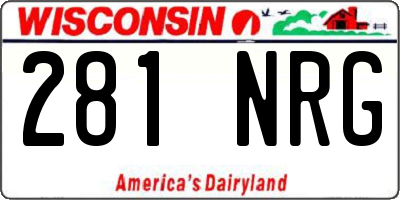 WI license plate 281NRG