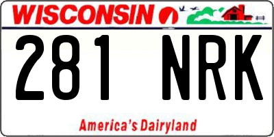 WI license plate 281NRK