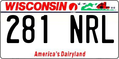 WI license plate 281NRL