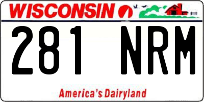 WI license plate 281NRM