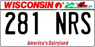 WI license plate 281NRS