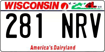 WI license plate 281NRV