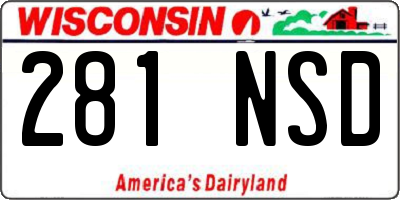 WI license plate 281NSD