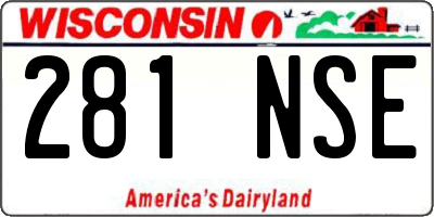 WI license plate 281NSE