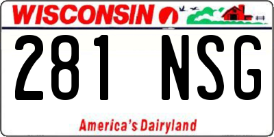 WI license plate 281NSG