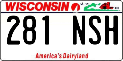 WI license plate 281NSH