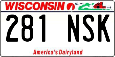 WI license plate 281NSK