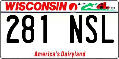 WI license plate 281NSL