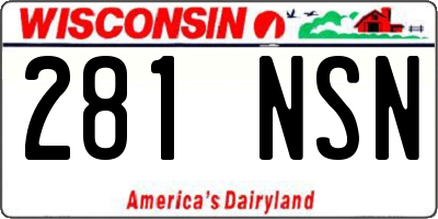 WI license plate 281NSN