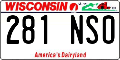 WI license plate 281NSO