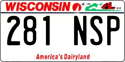WI license plate 281NSP