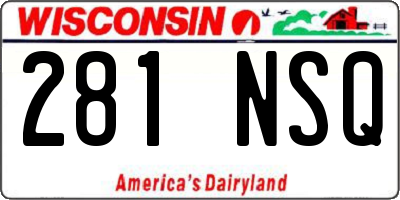 WI license plate 281NSQ