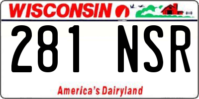 WI license plate 281NSR