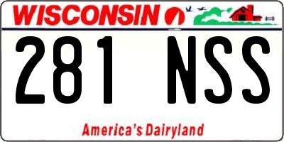 WI license plate 281NSS