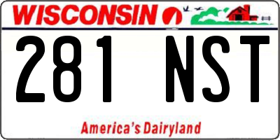 WI license plate 281NST