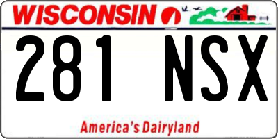 WI license plate 281NSX