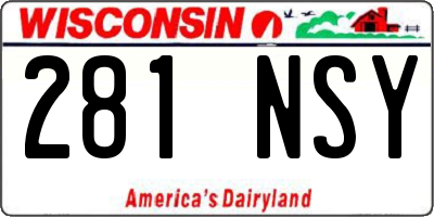 WI license plate 281NSY