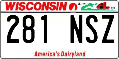 WI license plate 281NSZ