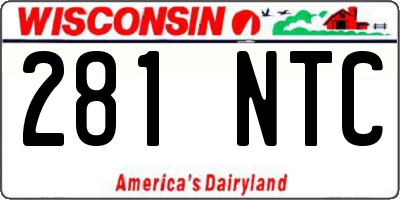 WI license plate 281NTC