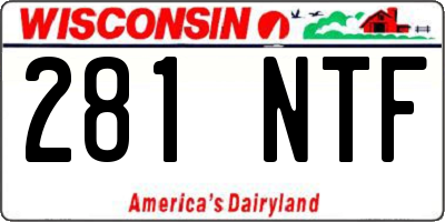 WI license plate 281NTF