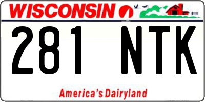 WI license plate 281NTK
