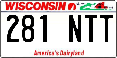 WI license plate 281NTT
